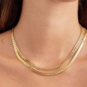 Gorjana Venice layering set. 2 separate gold necklaces